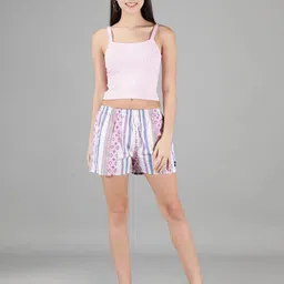 wHAT'S DOwn Women Pink & Cream-Coloured Printed Lounge Shorts-picture-42