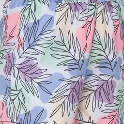 FashionRack Women Pack Of 2 Blue & Peach-Coloured Printed Lounge Shorts image 2