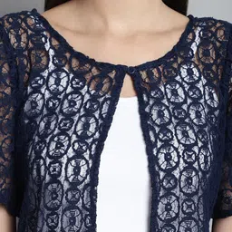 Dressitude Self Design Flared Sleeves Lace Shrug image 2