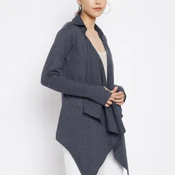 Hypernation Women Solid Long Sleeves Shrug image 5