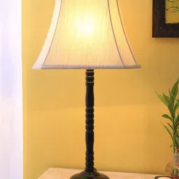 Devansh Off White Iron Traditional Bedside Standard Table Lamp-picture-19