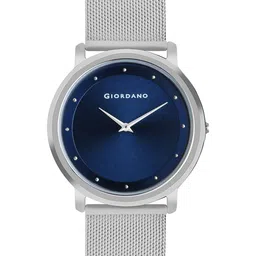 GIORDANO Men Blue Dial & Silver Toned Bracelet Style Straps Watch - GD4056-33-Blue-image-51