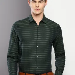 Calvin Klein Jeans Slim Fit Horizontal Striped Pure Cotton Twill Formal Shirt-picture-27