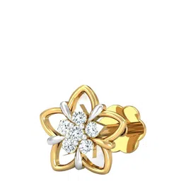 KUBERBOX Azira 18KT Gold Diamond Studded Nose Pin-0.34 gm image 2