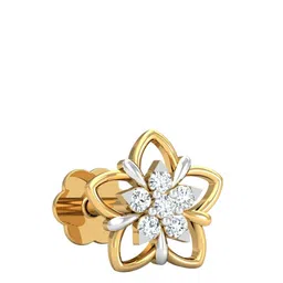 KUBERBOX Azira 18KT Gold Diamond Studded Nose Pin-0.34 gm image 3