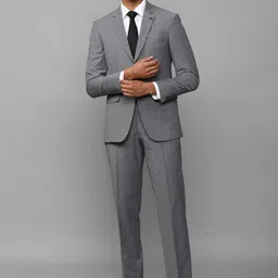Allen Solly Men Grey Single-Breasted Two-Piece Suit-picture-25