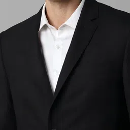 Luxure by Louis Philippe Self-Design Slim-Fit Single-Breasted Two Piece Formal Suit image 5