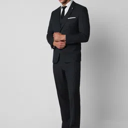 Van Heusen Slim Fit Self Design Single Breasted Three Piece Party Suit image 3