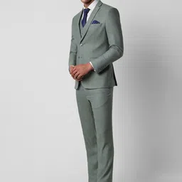 Van Heusen Self Design Slim-Fit Single-Breasted Three Piece Party Suit image 3