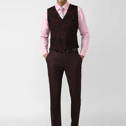 van heusen V Dot Checked Skinny-Fit Single-Breasted Three Piece Party Suit image 2