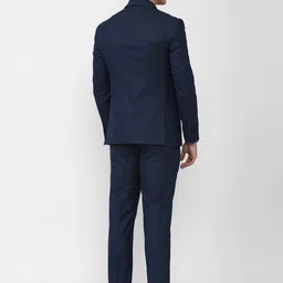 Peter England Elite Men Navy Blue Self-Design Slim-Fit Single-Breasted Three-Piece Formal Suit image 5