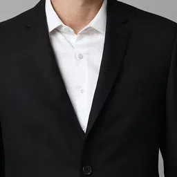 Luxure by Louis Philippe Self-Design Slim-Fit Single-Breasted Two Piece Formal Suit image 2