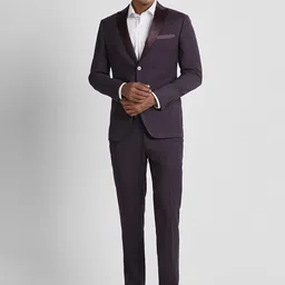 Peter England Elite Self-Design Slim-Fit Two-Piece Party Suit image 3