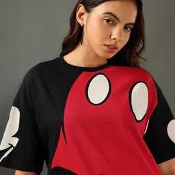 Bewakoof Mickey Mouse Printed Oversized Cotton T-shirt image 2