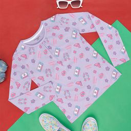 Pantaloons Junior Girls Printed Henley Neck Cotton T-Shirt-picture-23