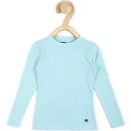 Peter England Girls Blue Solid T-shirt-image-86