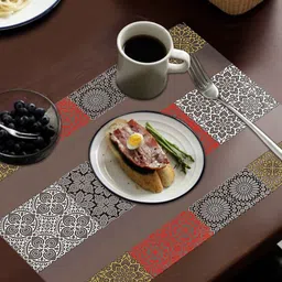 Dakshya Industries Blossom Yellow & Orange 4 Pieces Printed Rectangle Table Placemats image 2