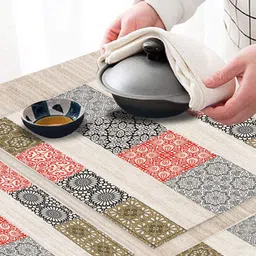 Dakshya Industries Blossom Yellow & Orange 4 Pieces Printed Rectangle Table Placemats image 3