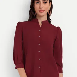 Rudraaksha Creations Mandarin Collar Shirt Style Top-picture-21