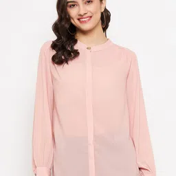 Madame Mandarin Collar Shirt Style Top-picture-18