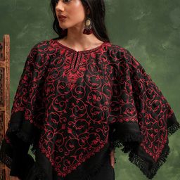 Vishudh Floral Embroidered Kimono Sleeves Kaftan Top-picture-0
