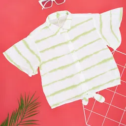 Pantaloons Junior Striped Flared Sleeve Top image 1