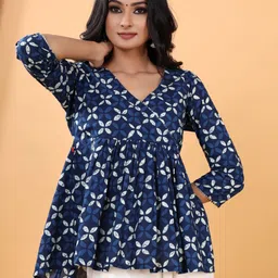 VASVI Print Cotton Empire Top-picture-28