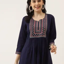 Mandvi Floral Embroidered Round Neck Top-picture-11