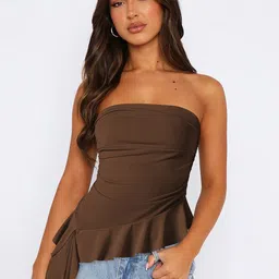 StyleCast x Revolte Brown Off Shoulder Top-picture-32