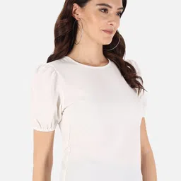 Trend Arrest Round Neck Puff Sleeves Top image 3