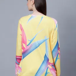 Steele Floral Printed Round Neck Long Sleeve Georgette Top image 4