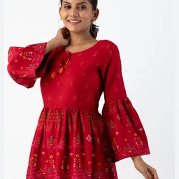 KALINI Red Indigo Empire Longline Top image 3