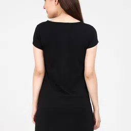 Fleximaa Black & Grey Colourblocked Cotton Longline Regular Top image 5