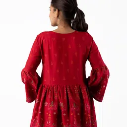 KALINI Red Indigo Empire Longline Top image 2