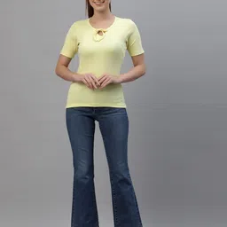 Friskers Pack of 2 White & Yellow Fitted Tops image 2