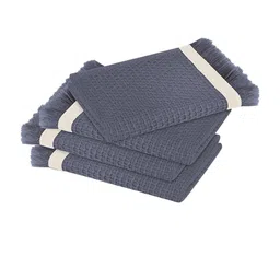 Himeya Grey 4 Pieces Self-Designed 350 GSM Cotton Face Towels image 3