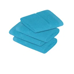 Himeya Blue 4 Pieces Self-Designed 300 GSM Cotton Face Towels image 2