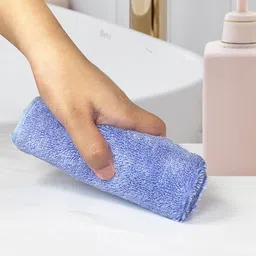 Heelium Blue & Peach 3-Pcs 600 GSM Bamboo Face Towels image 2