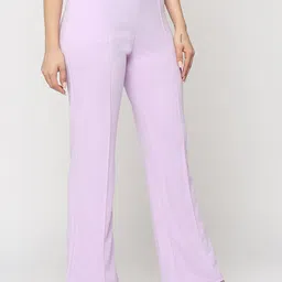 Smarty Pants Women Comfort Flared High-Rise Lint Free Formal Bootcut Trousers image 4