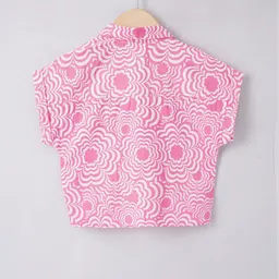 Ed-a-Mamma Girls Floral Print Extended Sleeves Cotton Shirt Style Top image 2