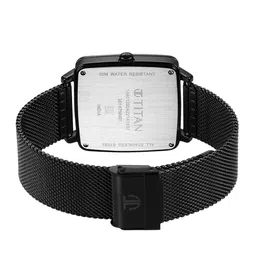 Titan Men Black Dial & Black Stainless Steel Textured Straps Analogue Watch 90147NM01 image 5