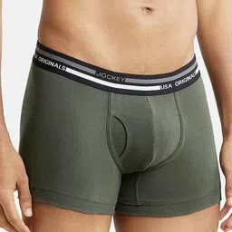 Jockey Men Super Combed Cotton Trunk With Ultrasoft and Durable Waistband UI22-0105-DPOLV image 3
