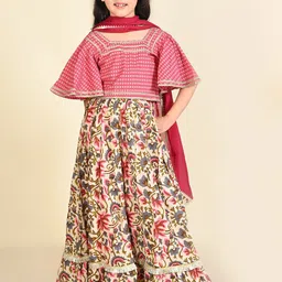 LIL PITAARA Girls Printed Ready to Wear Lehenga & Blouse With Dupatta-picture-44