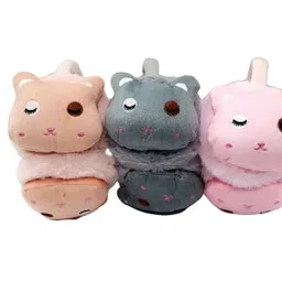 zippyque.store KIDS Adjustable Winter Earmuffs | Soft Plush Fur Ear Warmers | Ear Covers | Cartoon Fluffy Headband (Assorted color) (PACK OF 3 PARS) (Modern 1) image 1