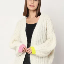 Vero Moda Shawl Collar Front-Open Sweaters-image-49
