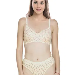 Aamarsh Pack Of 2 Printed Lightly Padded Cotton Bra With Briefs image 5
