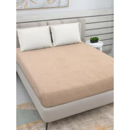 FABINALIV Beige Geometric Waterproof Quilted Mattress Protector with Elastic Edges (King) image 1