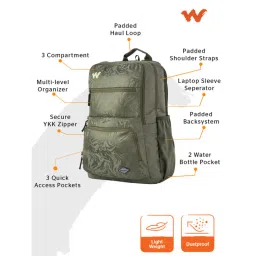Wildcraft Olive Self Design Polyester Backpack image 2