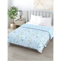 Haus & Kinder Dove Bloom Blue Digital Printed Ultra Soft Finish Reversible Single Dohar-image-9