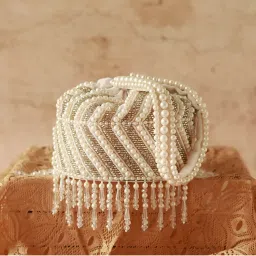 THE TAN CLAN Petite Sequined Mini Potli with Glass Bead Hangings-image-90